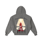 "My Crown" Frayed Enzyme Washed Fleece Hoodie