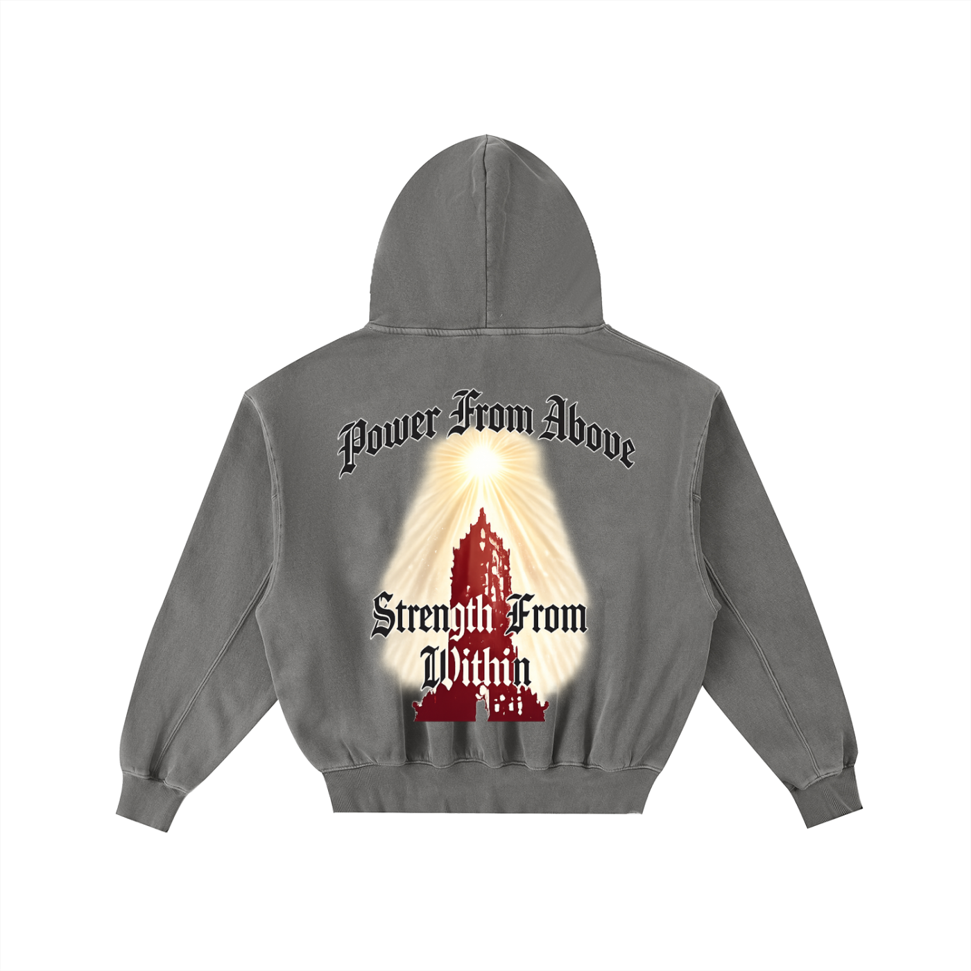 "My Crown" Frayed Enzyme Washed Fleece Hoodie