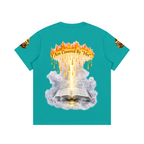 Women’s Cotton Tee – Angel Wings Flame Graphic