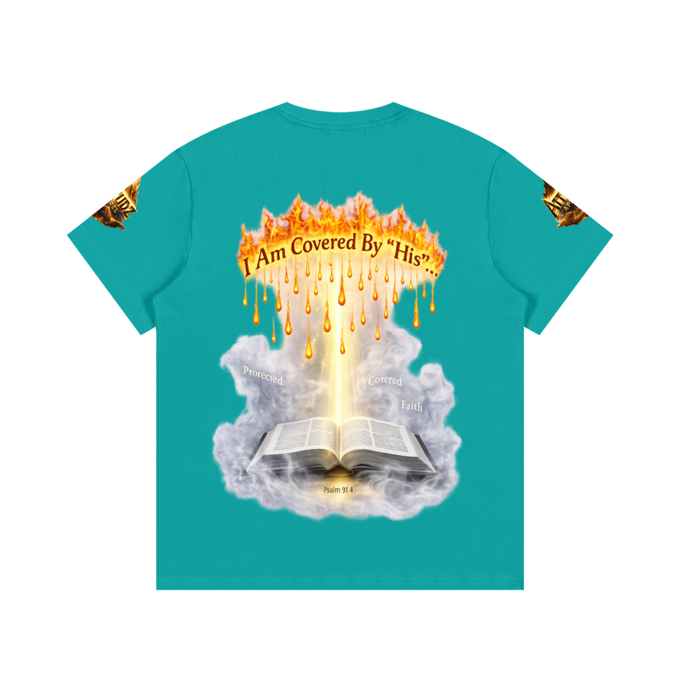 Women’s Cotton Tee – Angel Wings Flame Graphic