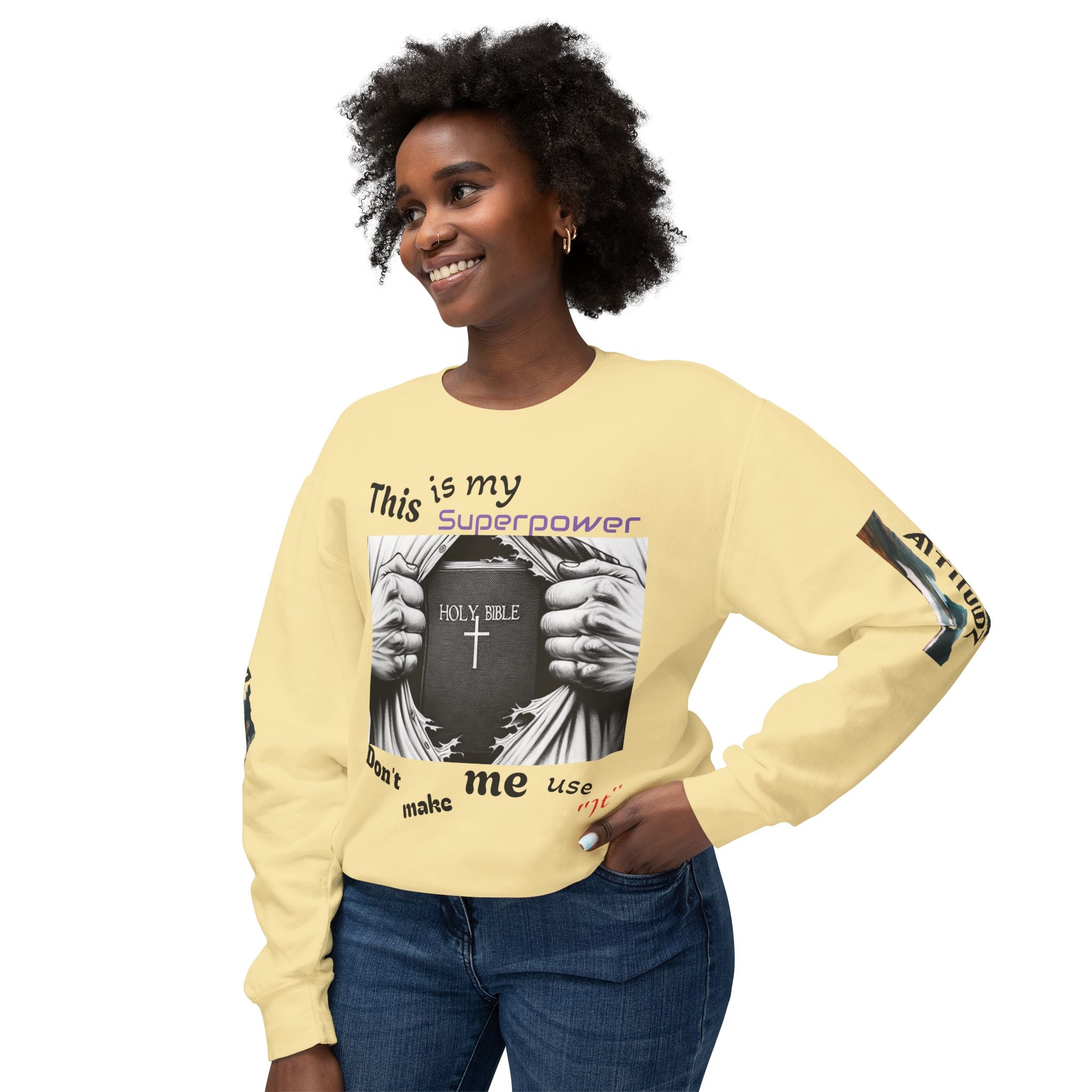Unisex “Superpower” Lightweight Crewneck Sweatshirt
