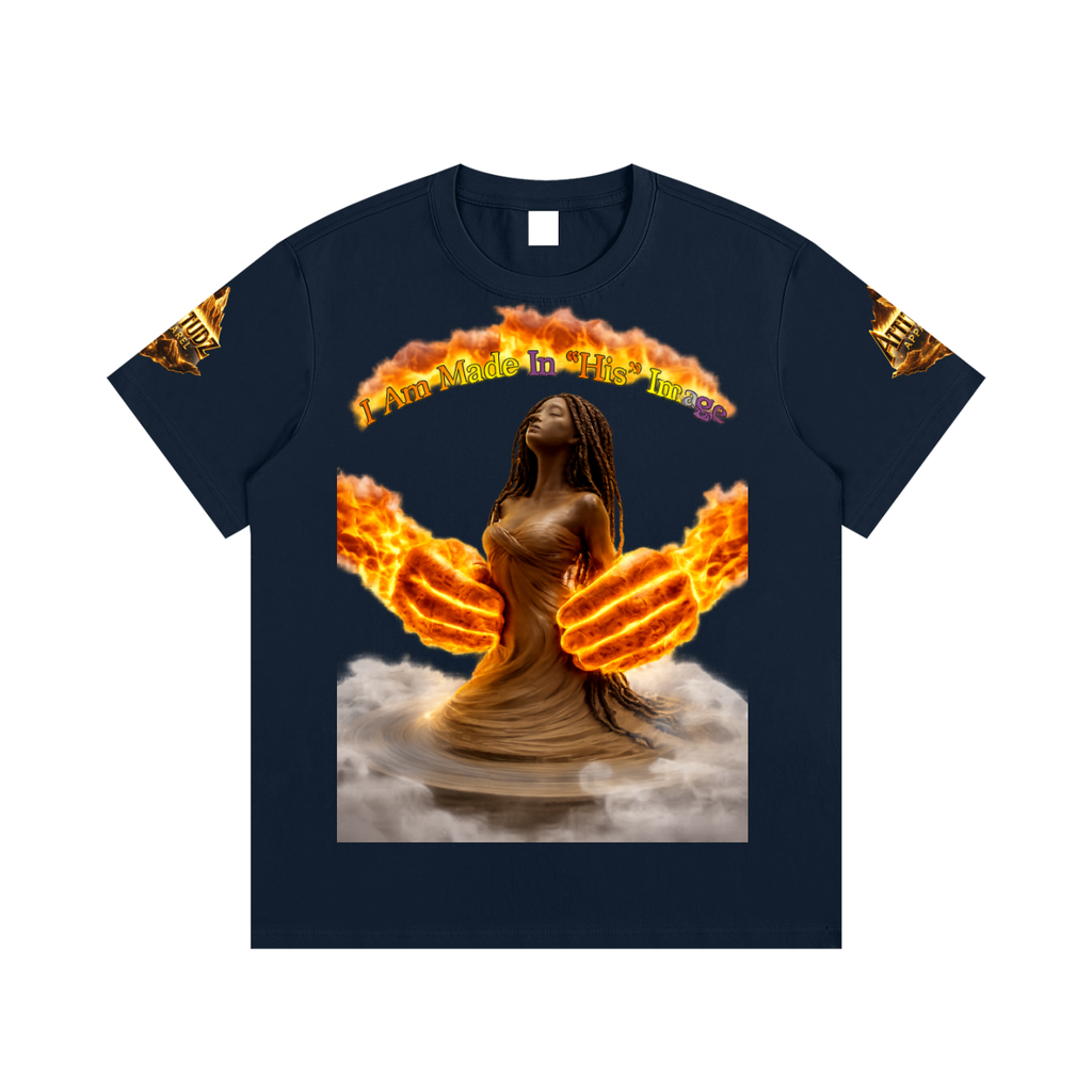 Women’s Cotton Tee – Angel Wings Flame Graphic