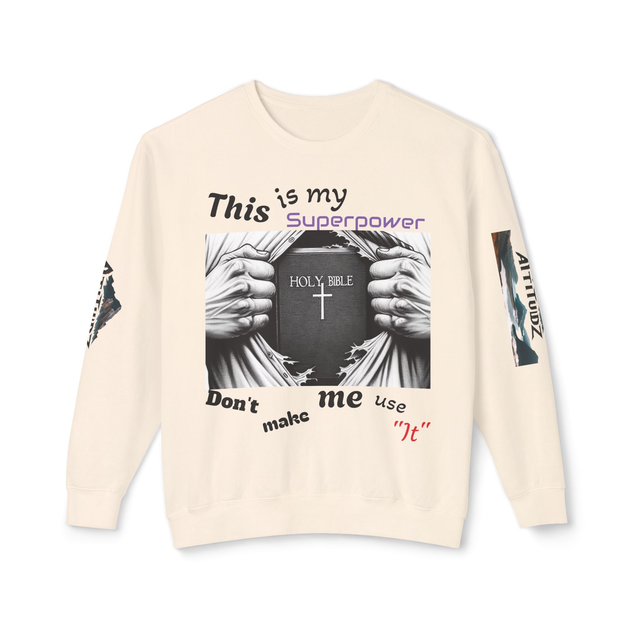 Unisex “Superpower” Lightweight Crewneck Sweatshirt