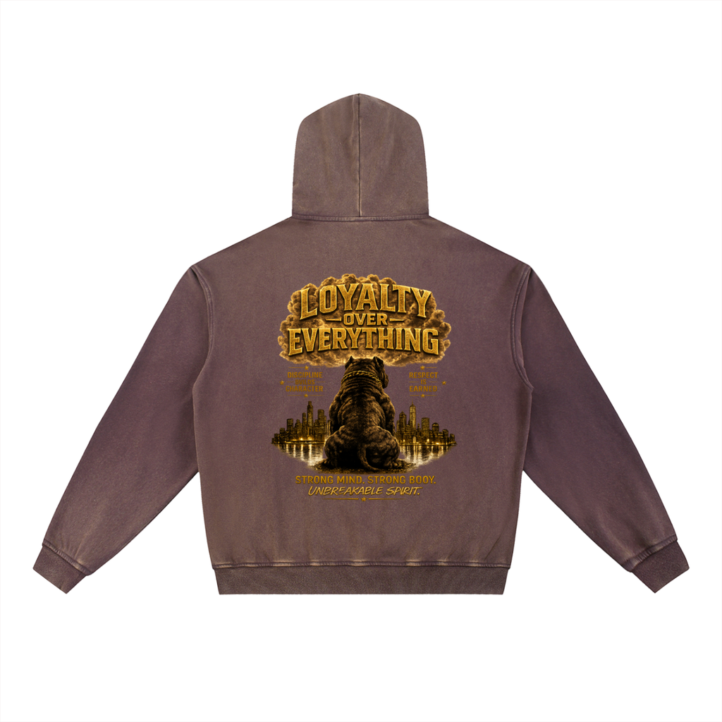 "Don't Flinch" Vintage Washed Gradient Fleece Hoodie