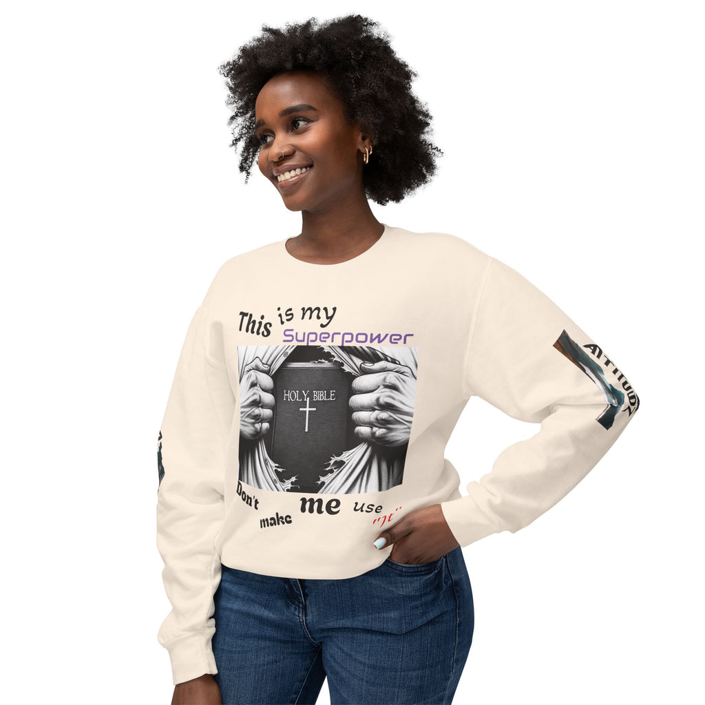 Unisex “Superpower” Lightweight Crewneck Sweatshirt