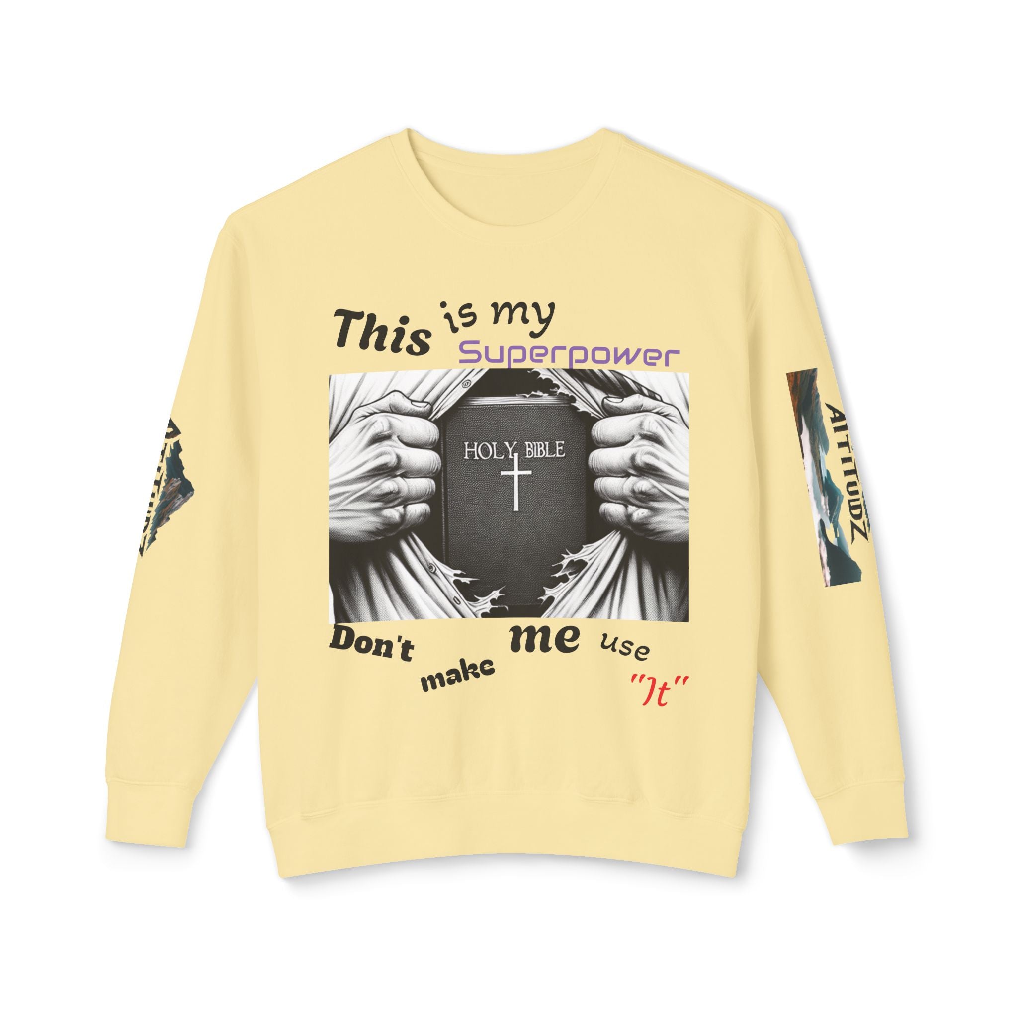 Unisex “Superpower” Lightweight Crewneck Sweatshirt