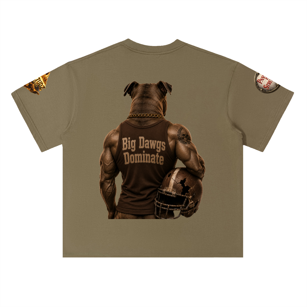 "Big Dawgs" Heavyweight Drop Shoulder Cotton T-Shirt