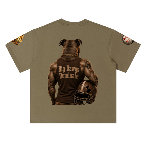 "Big Dawgs" Heavyweight Drop Shoulder Cotton T-Shirt