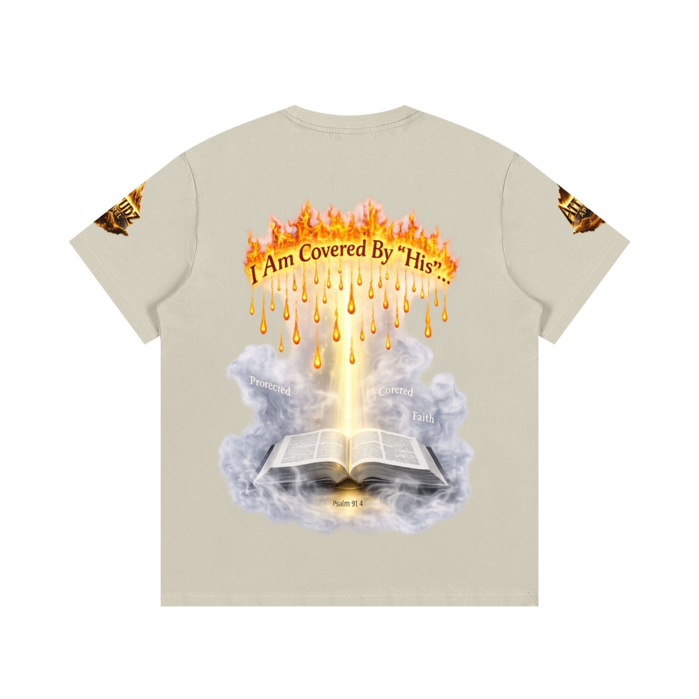 Women’s Cotton Tee – Angel Wings Flame Graphic