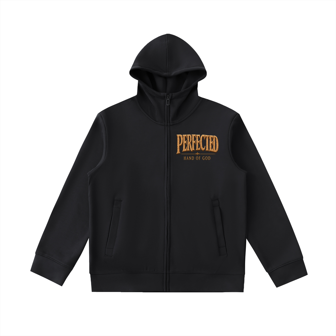 "Perfected" Essential Heavyweight High Neck  Zip-Up Hoodie