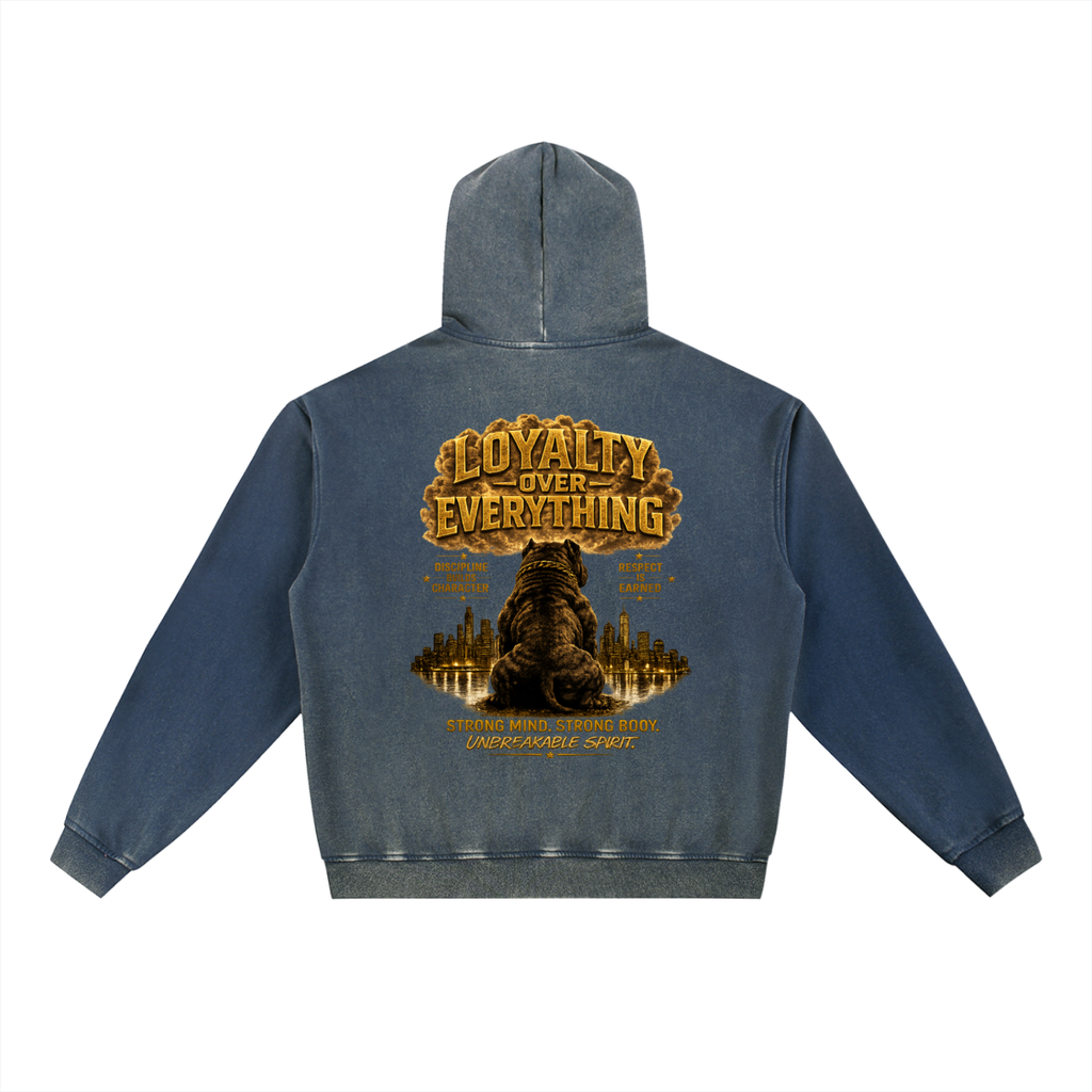 "Don't Flinch" Vintage Washed Gradient Fleece Hoodie