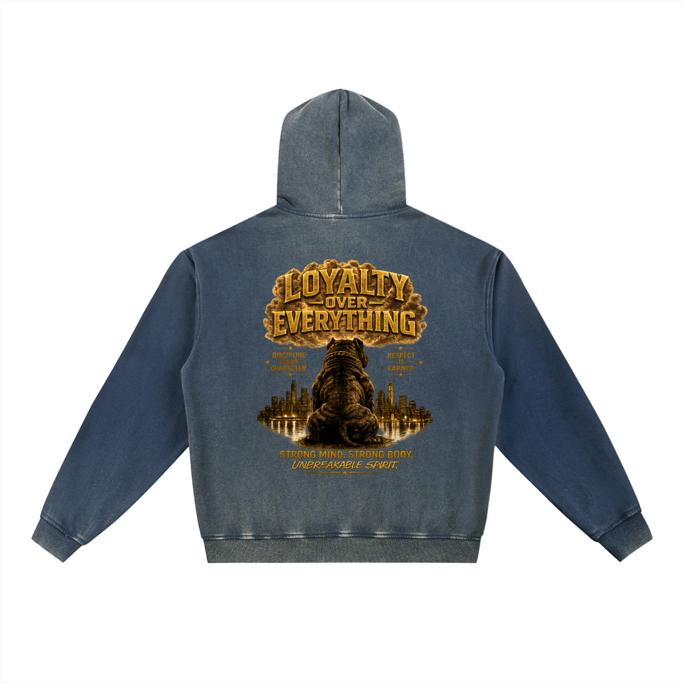 "Don't Flinch" Vintage Washed Gradient Fleece Hoodie