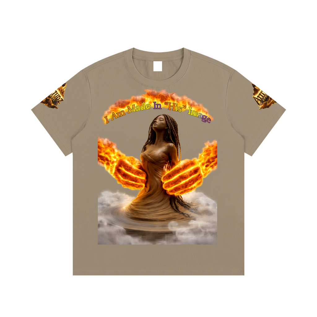 Women’s Cotton Tee – Angel Wings Flame Graphic