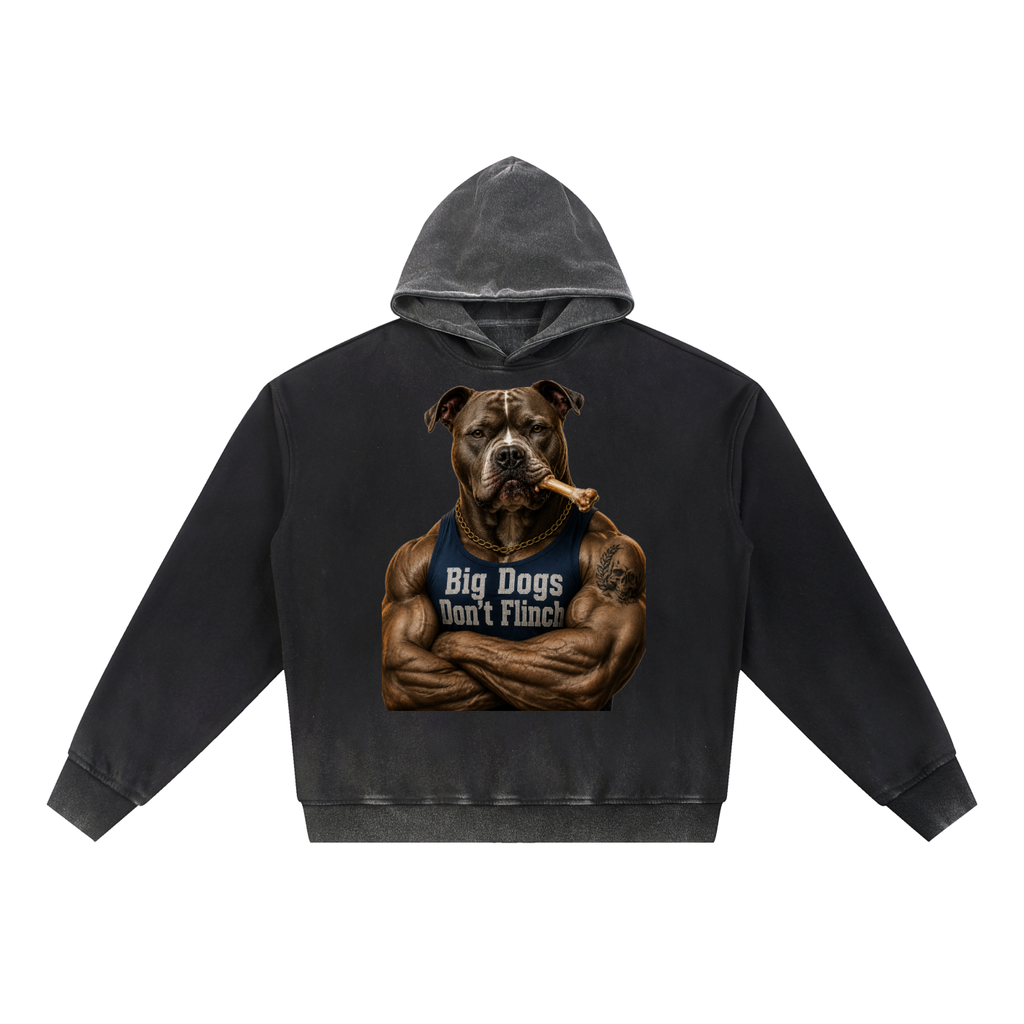 "Don't Flinch" Vintage Washed Gradient Fleece Hoodie