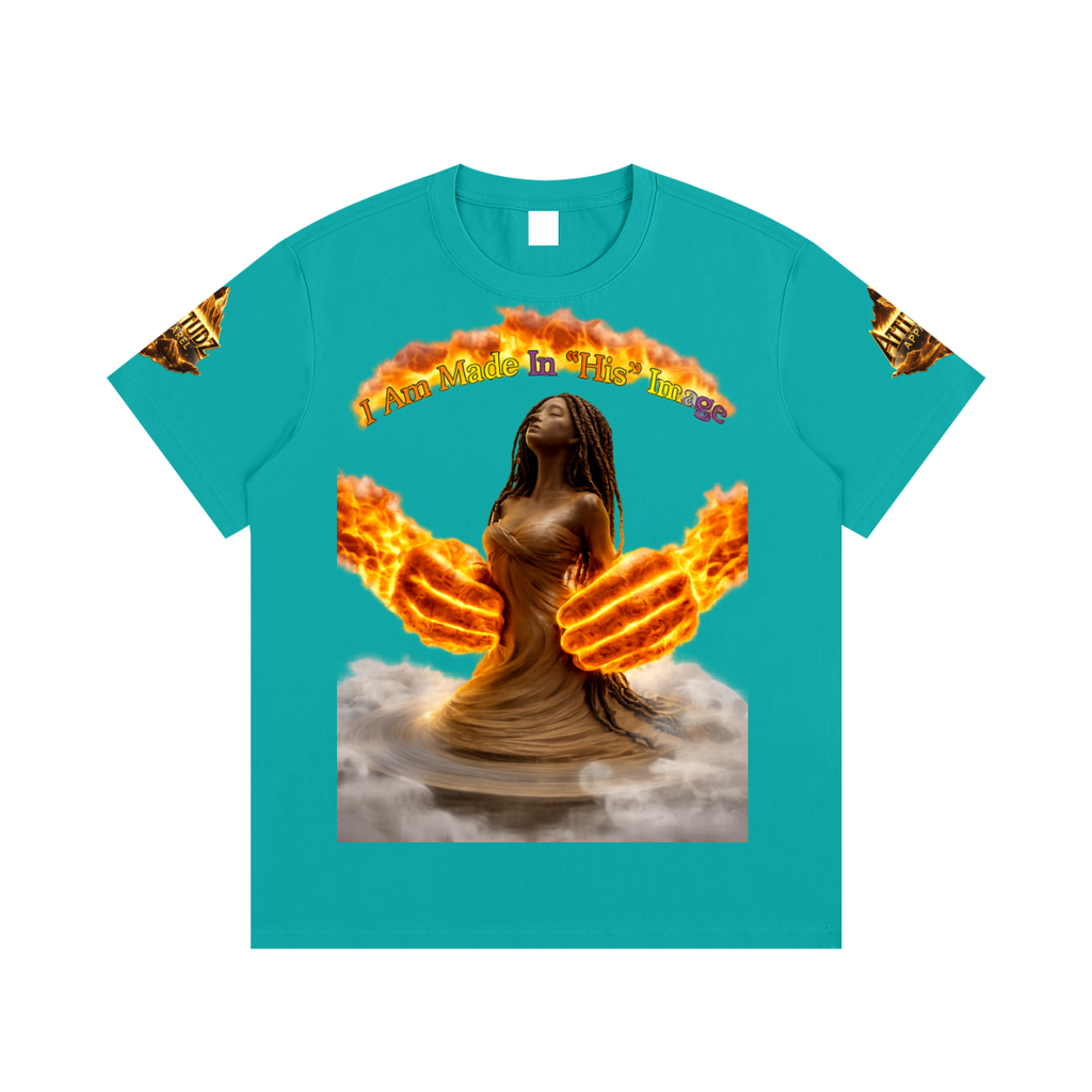 Women’s Cotton Tee – Angel Wings Flame Graphic