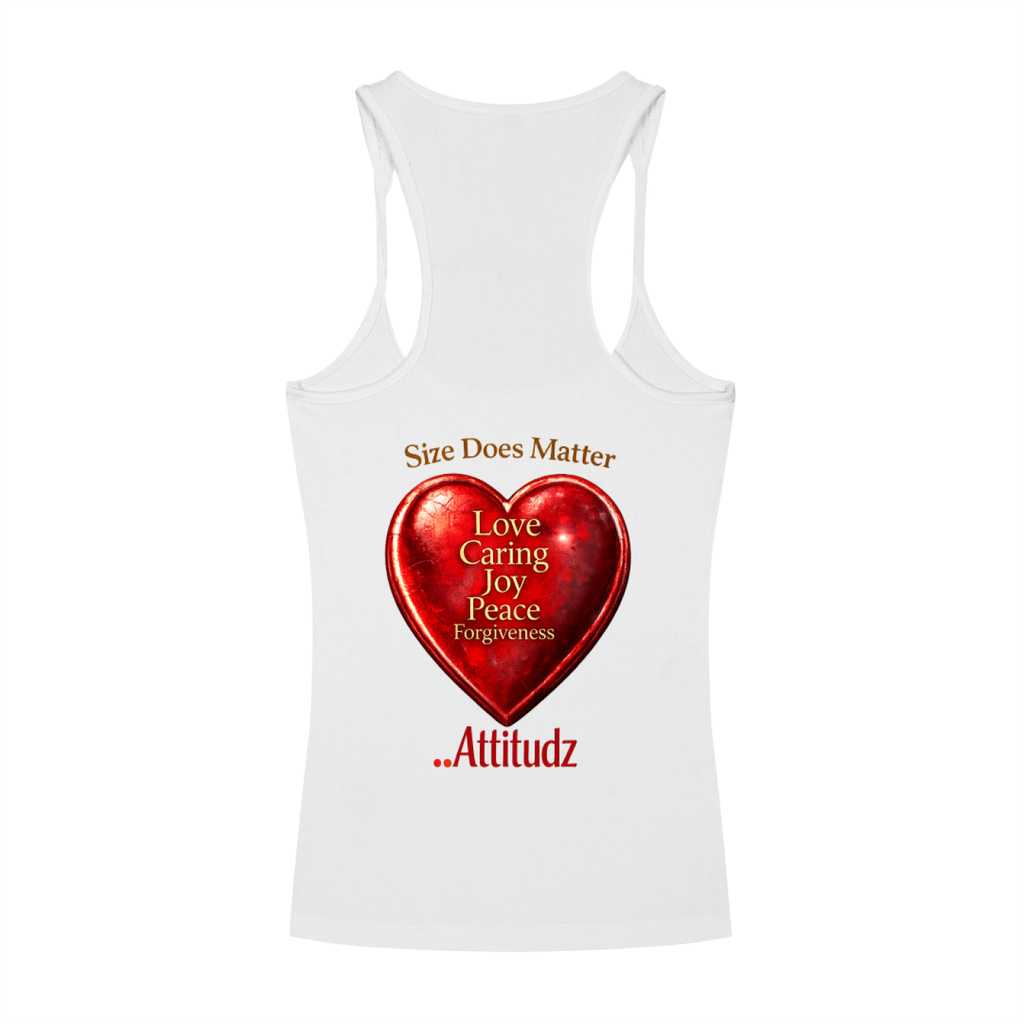 Women's" Slim Fit Ribbed Racerback Tank – Heart Graphic