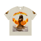 Women’s Cotton Tee – Angel Wings Flame Graphic