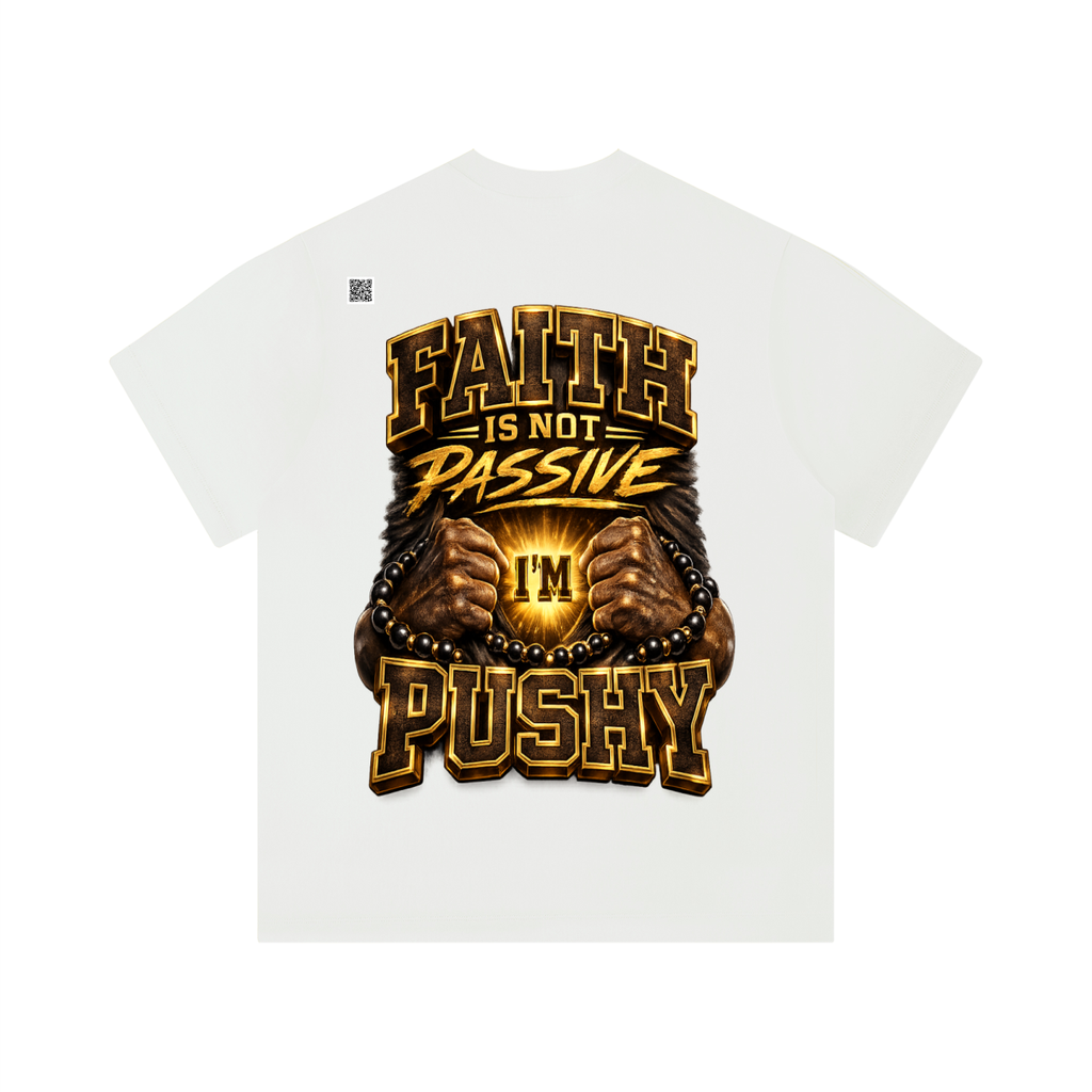 "Push" Unisex Solid Color Regular Fit T-Shirt