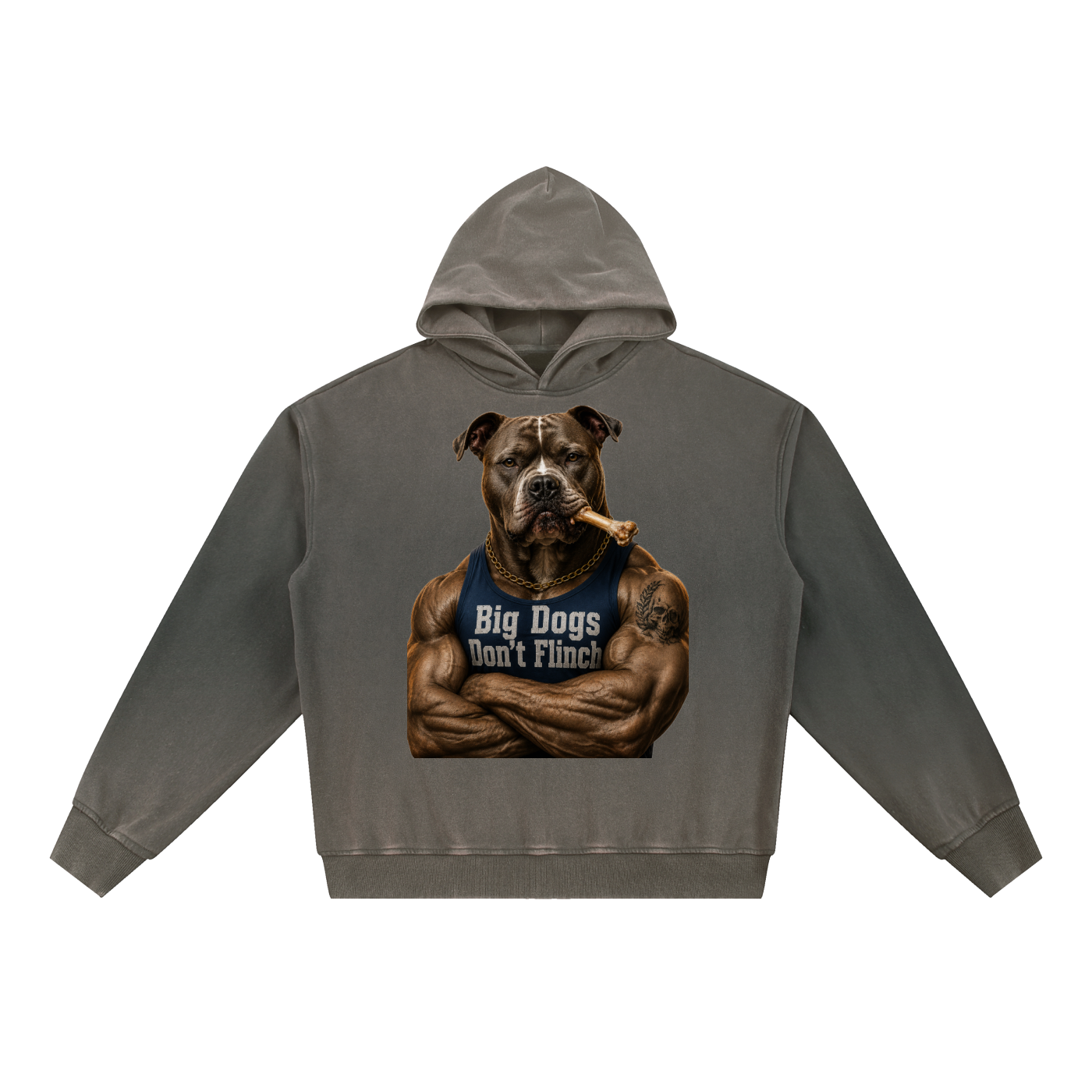 "Don't Flinch" Vintage Washed Gradient Fleece Hoodie