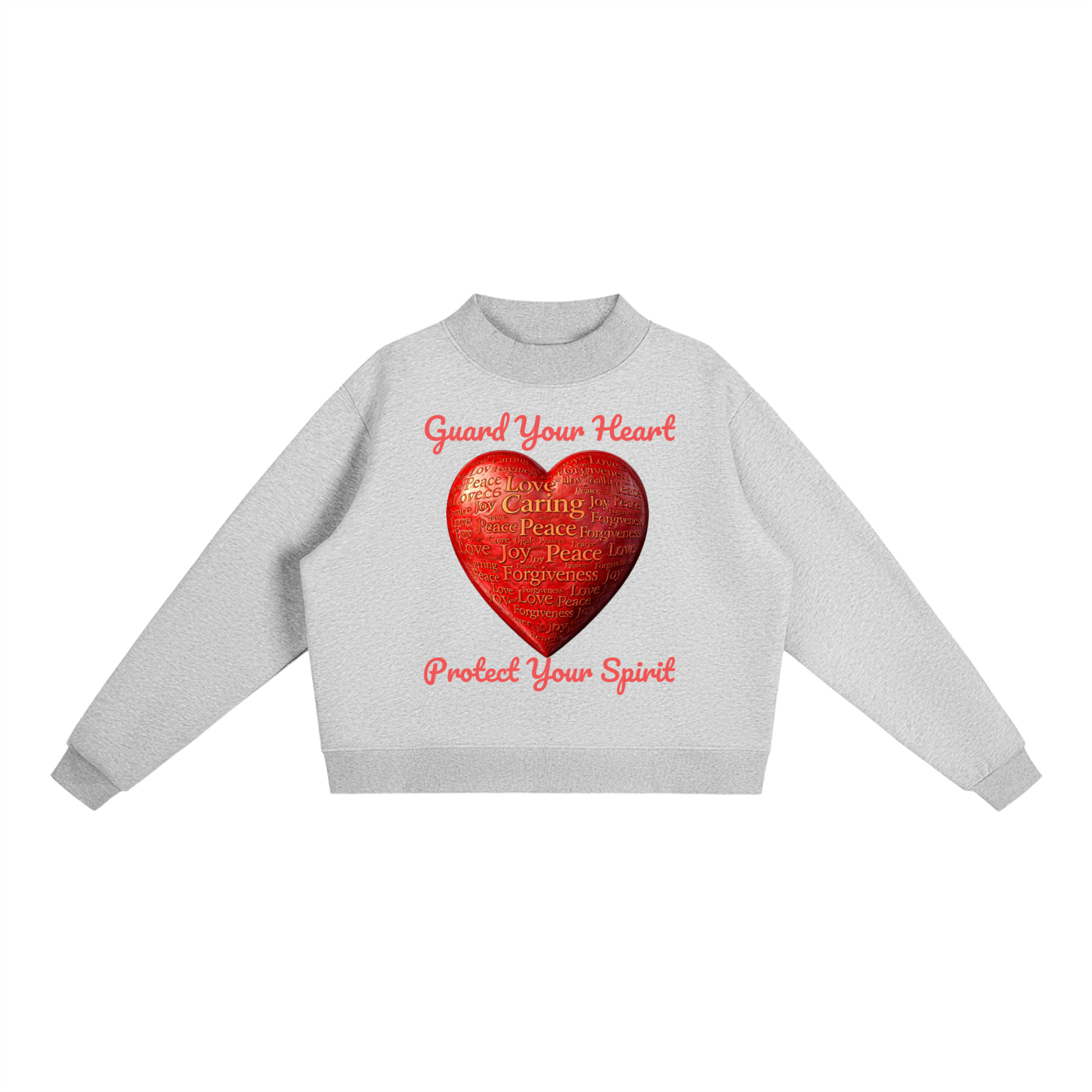 Unisex "Guard Your Heart" Essential Fleece Mock-Neck Crew Sweatshirt