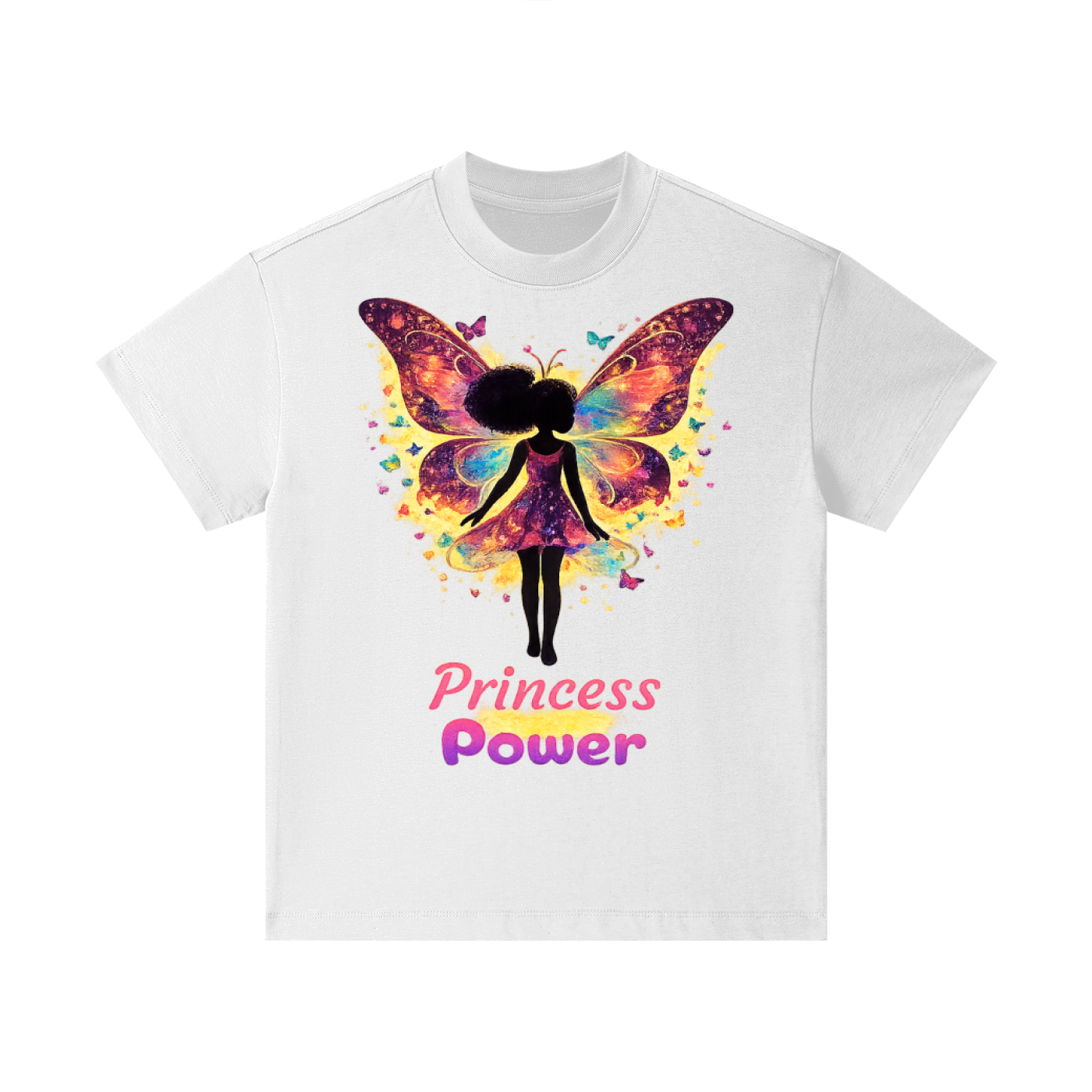 Girl’s Princess Power Tee – Angel Girl Wings (100% Cotton)