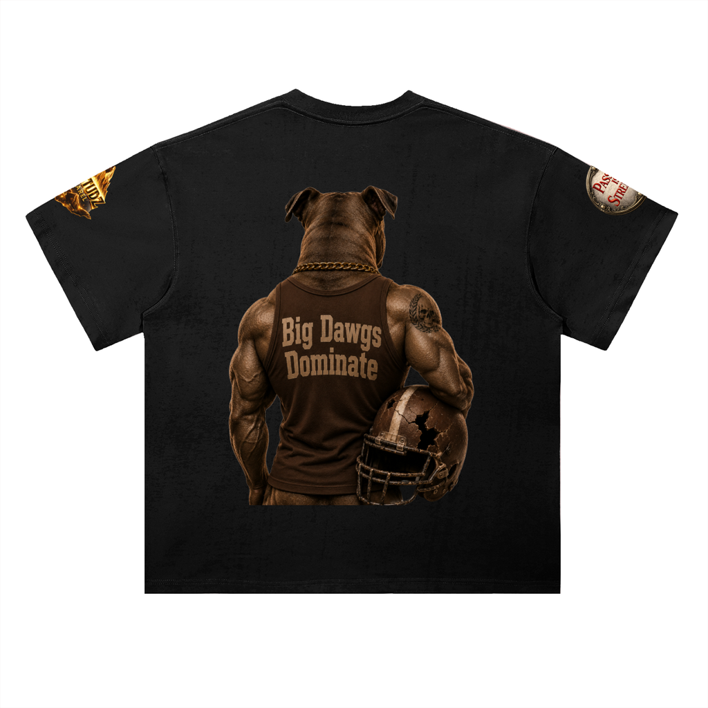 "Big Dawgs" Heavyweight Drop Shoulder Cotton T-Shirt