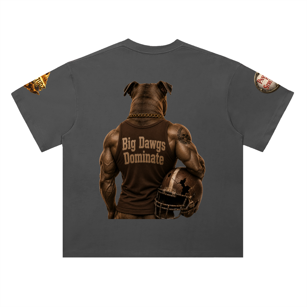 "Big Dawgs" Heavyweight Drop Shoulder Cotton T-Shirt