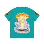 Women’s Cotton Tee – Angel Wings Rainbow Graphic