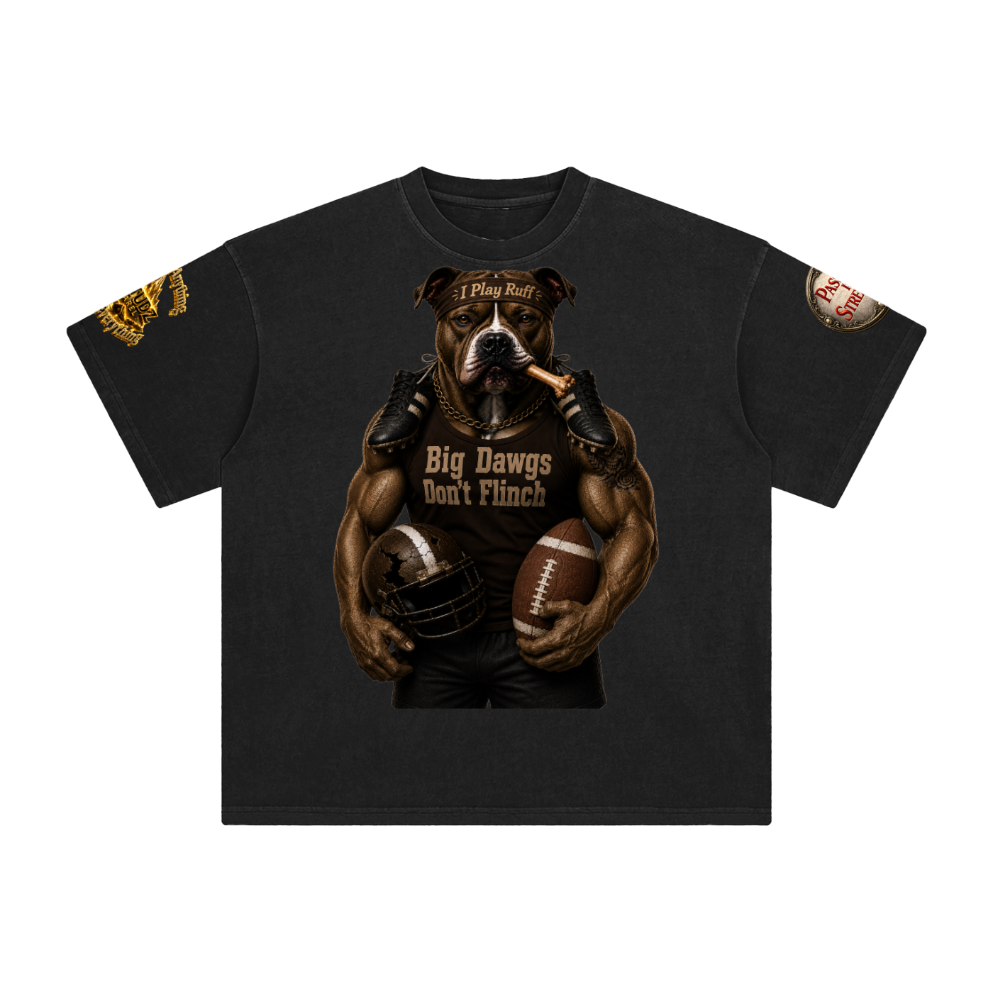 "I Play Ruff" Enzyme Washed T-Shirt