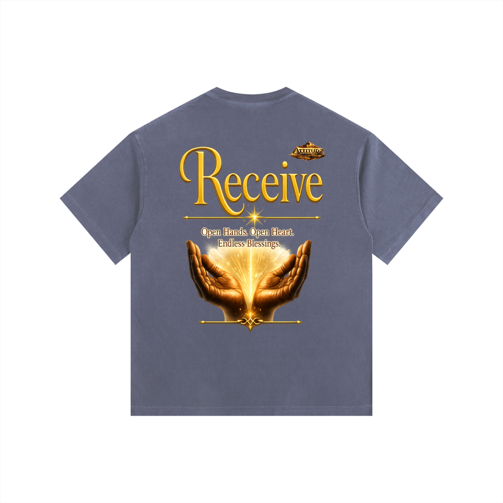 "Believe and Receive" Vintage Washed Oversized Cotton T-Shirt