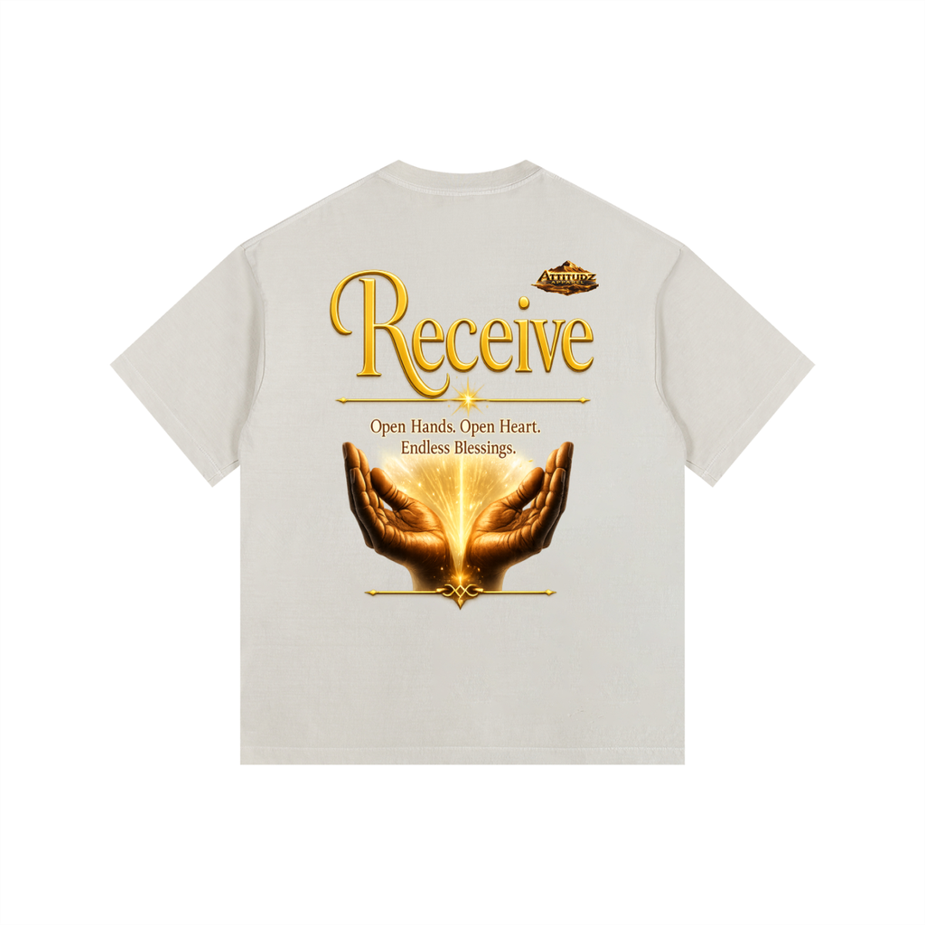 "Believe and Receive" Vintage Washed Oversized Cotton T-Shirt