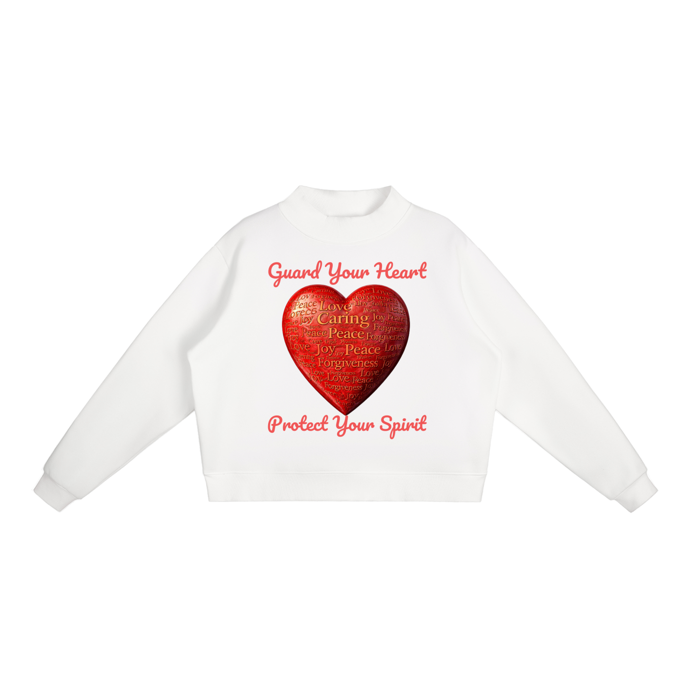 Unisex "Guard Your Heart" Essential Fleece Mock-Neck Crew Sweatshirt