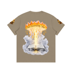 Women’s Cotton Tee – Angel Wings Flame Graphic