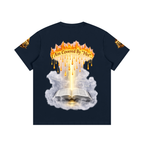 Women’s Cotton Tee – Angel Wings Flame Graphic