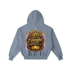"Queen's Elevate" Frayed Enzyme Washed Fleece Hoodie