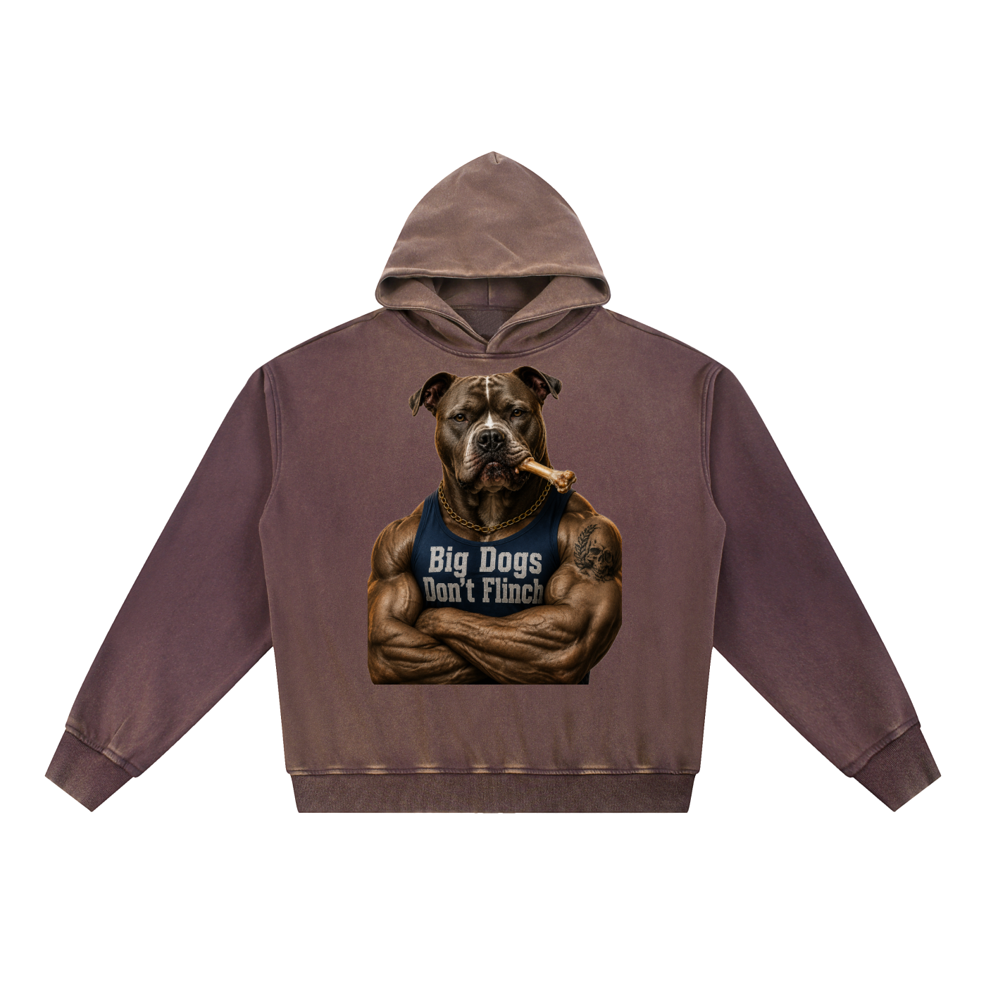 "Don't Flinch" Vintage Washed Gradient Fleece Hoodie