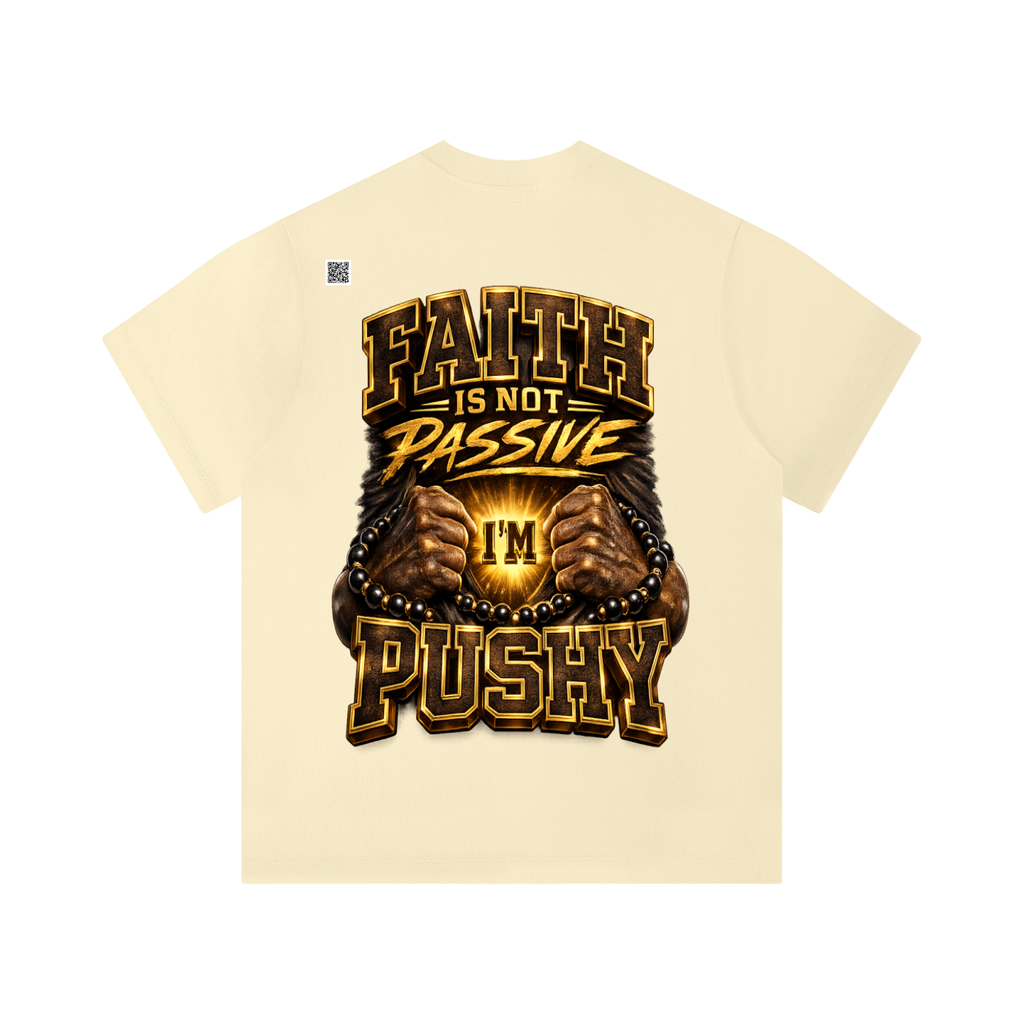 "Push" Unisex Solid Color Regular Fit T-Shirt