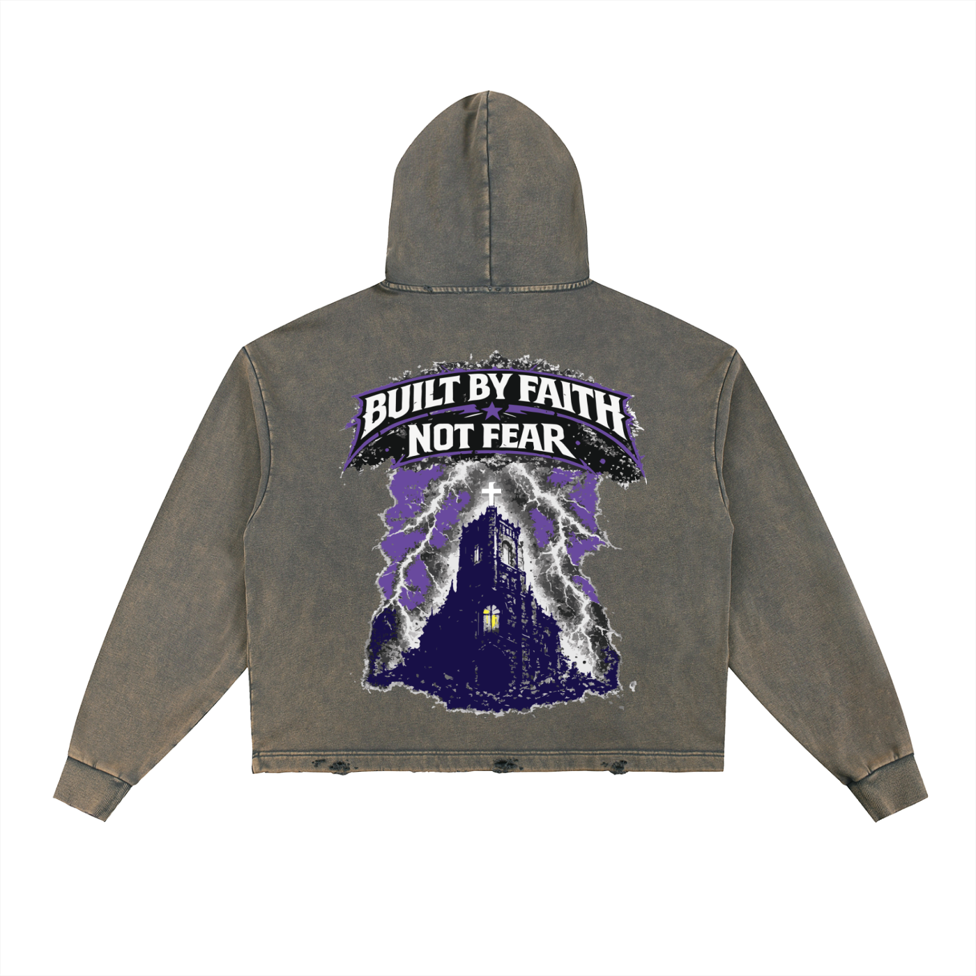 Faith or Fear – Unisex Frayed Hem Hoodie