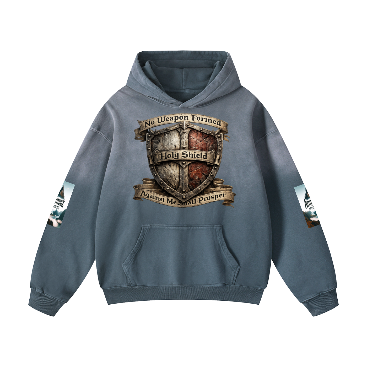 Unisex "No Weapon" Heavyweight Sunfade Oversized Hoodie