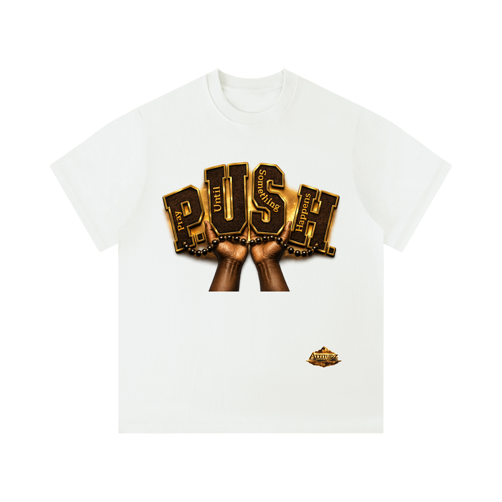 "Push" Unisex Solid Color Regular Fit T-Shirt