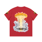 Women’s Cotton Tee – Angel Wings Flame Graphic