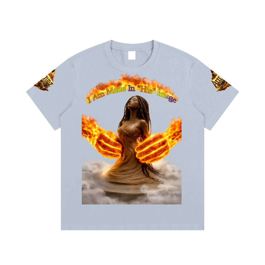Women’s Cotton Tee – Angel Wings Flame Graphic