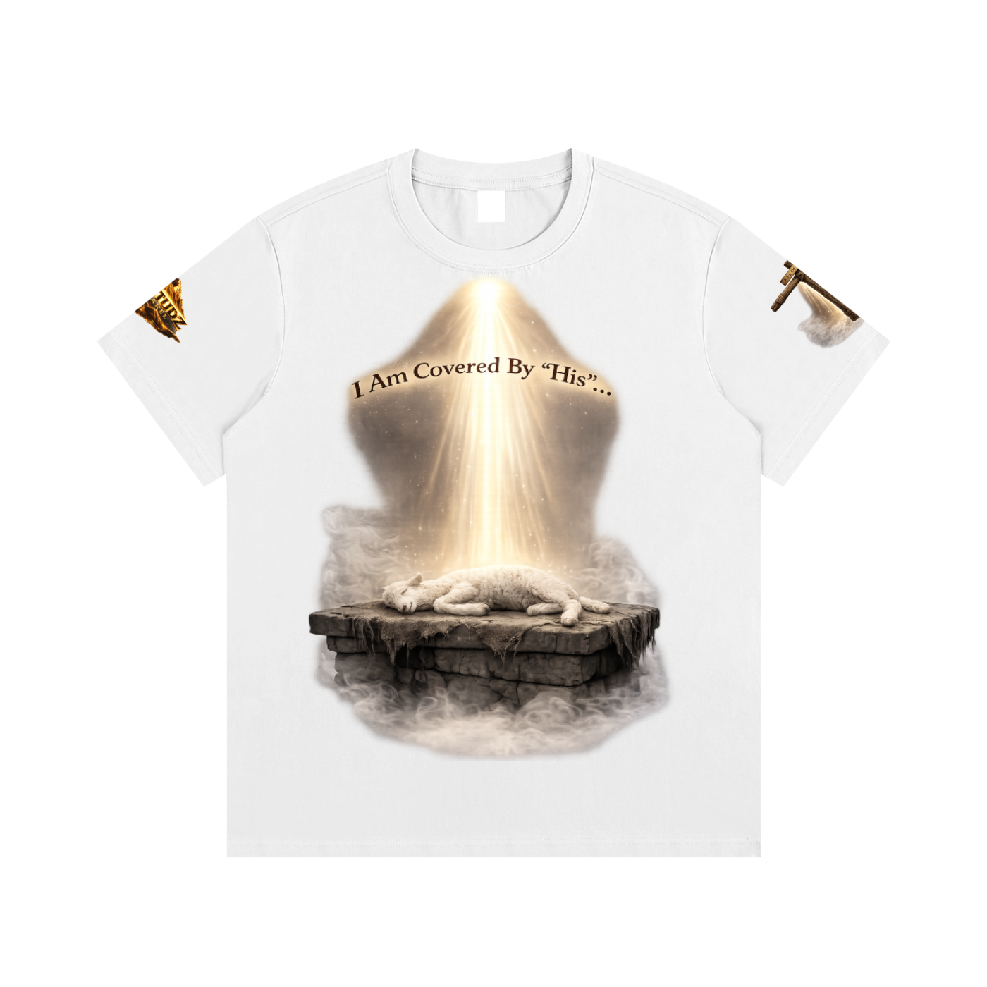 Unisex I Am Covered Tee – Angel Statue Graphic