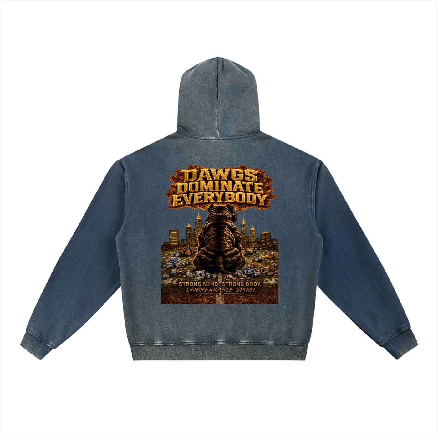 "We Play Ruff" Vintage Washed Gradient Fleece Hoodie