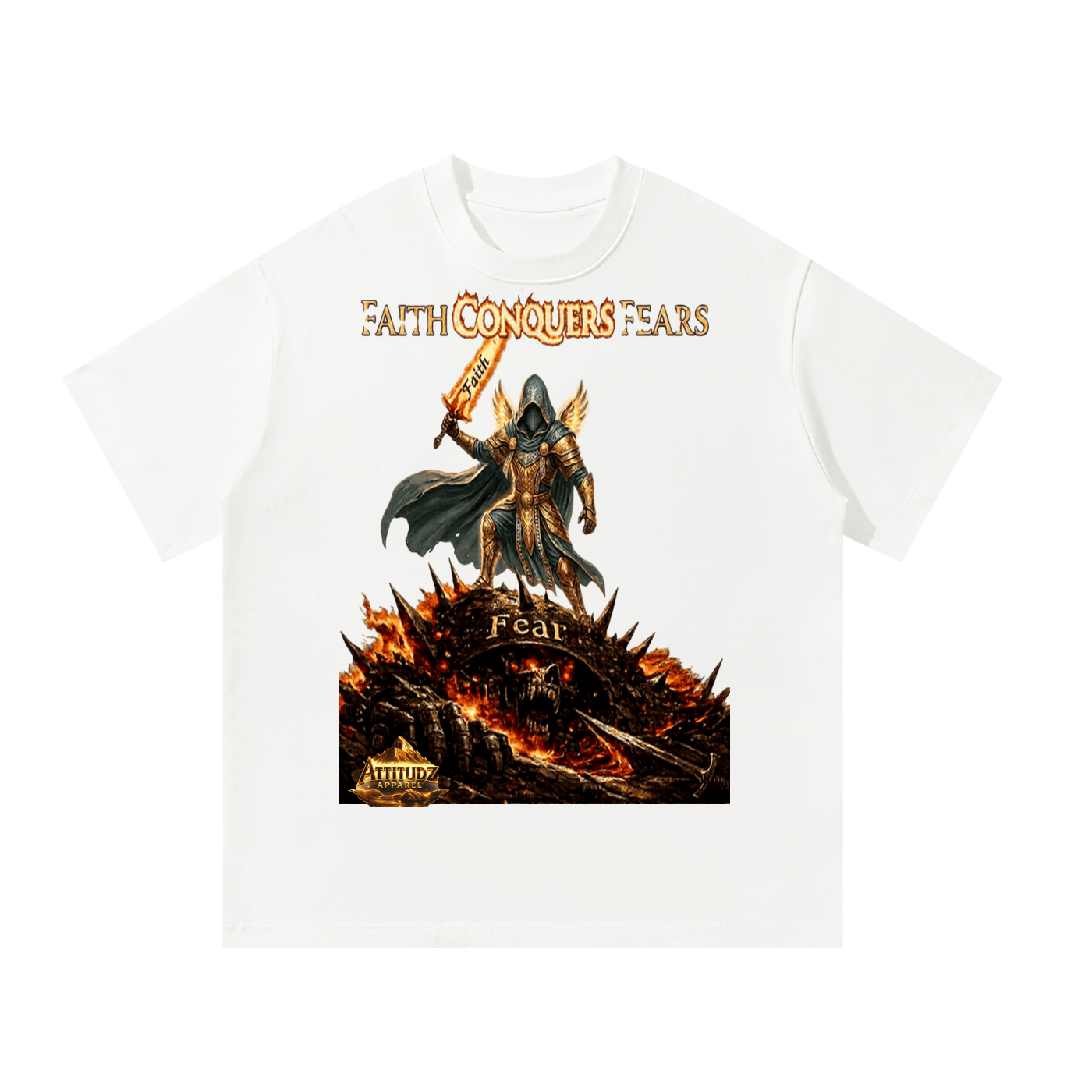 Faith Conquers – Unisex Oversized Tee