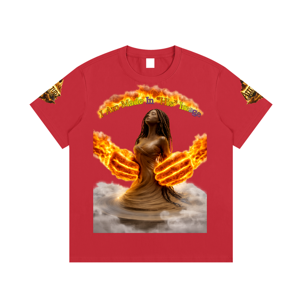 Women’s Cotton Tee – Angel Wings Flame Graphic