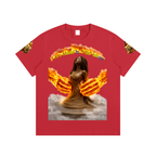 Women’s Cotton Tee – Angel Wings Flame Graphic