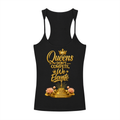 "Queen's Don't" Slim Fit Ribbed Racerback Tank Top