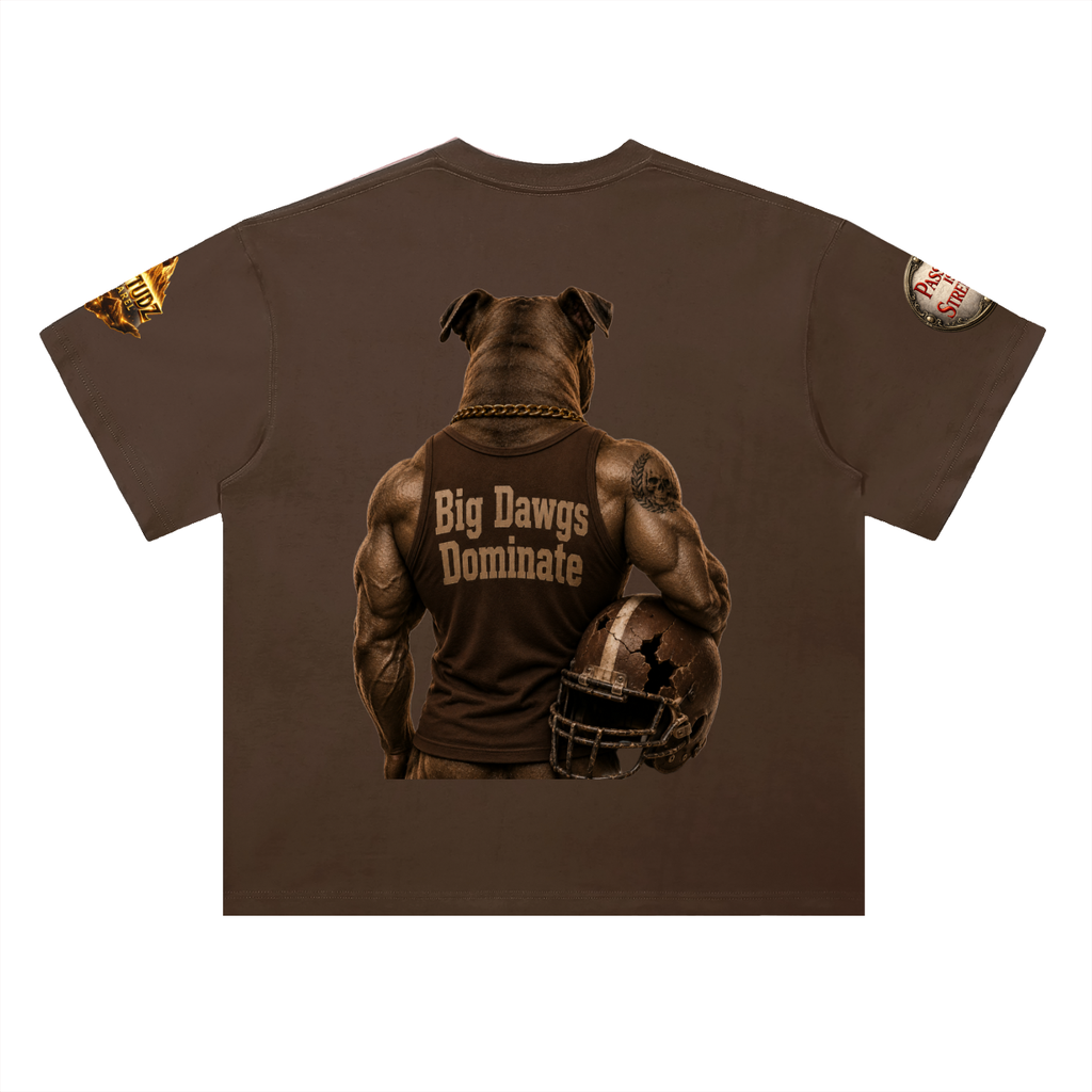 "Big Dawgs" Heavyweight Drop Shoulder Cotton T-Shirt