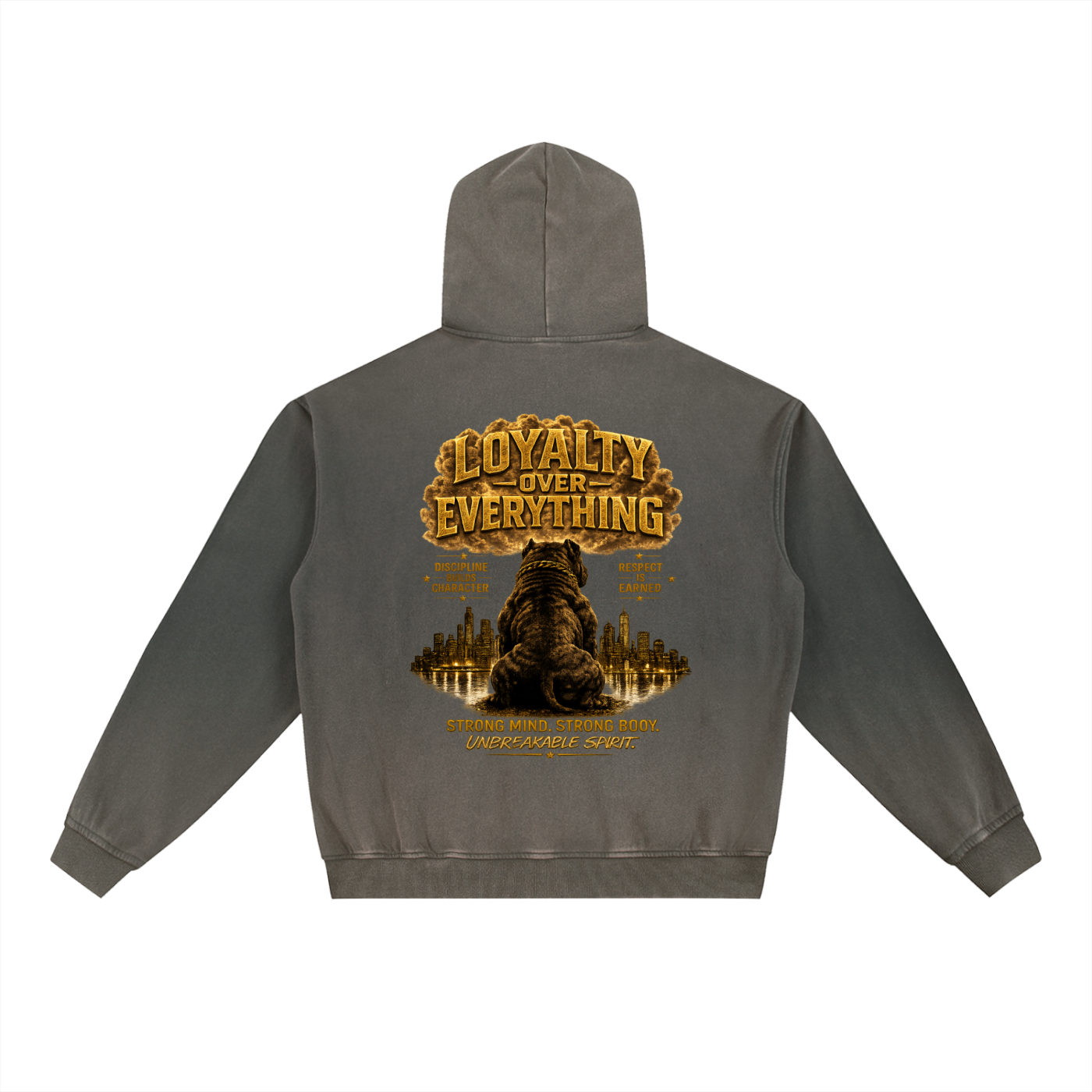 "Don't Flinch" Vintage Washed Gradient Fleece Hoodie